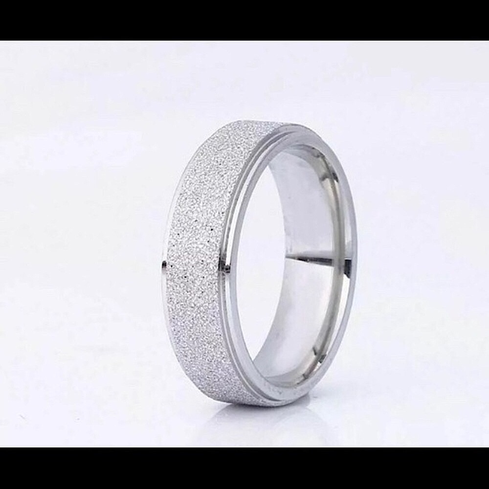 Frosted Titanium Alloy Band Ring